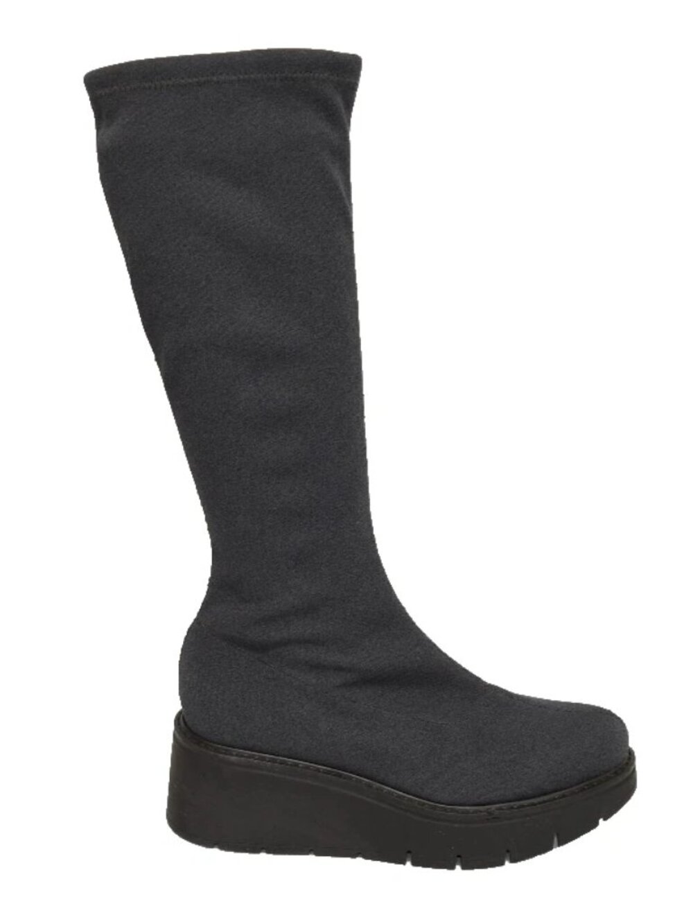 New! La Canadienne Siz 8 Jerry Festival Platform Knee Boots Asphalt Black DD503A
